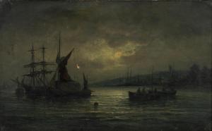 Anslow THORNLEY William 1847-1907,Moonlight on the Medway,Bonhams GB 2023-10-18