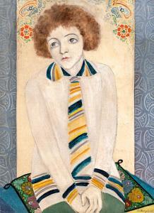 ANTAL József 1887-1963,Girl with striped necktie,1827,Nagyhazi galeria HU 2020-12-08