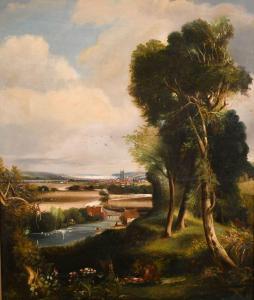 ANTHONY Henry Mark 1817-1886,An extensive river landscape with a town,John Nicholson GB 2021-01-20