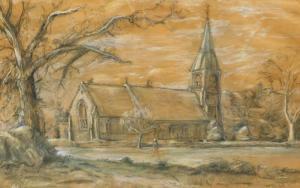 ANTHONY JAMES 1900-2000,Landscape with church,20th,Golding Young & Mawer GB 2017-12-13