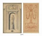 ANTOINE Jacques Denis,Design for a statue in a niche; Figures conversing,Christie's 2014-12-02