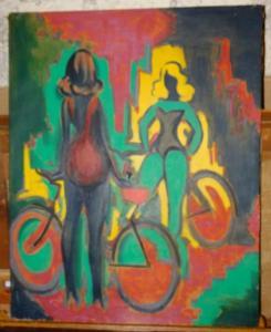 ANTOINE LEROUX DHUYS 1964,Deux jeunes filles deux vélos,Millon & Associés FR 2016-09-29