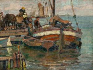 ANTOINE Otto 1865-1951,Cutter in a harbour,Villa Grisebach DE 2023-01-08