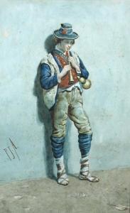 ANTOINE Pierre Joseph 1840-1913,Study of a Peasant Flautist,Cheffins GB 2015-11-25