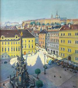 ANTONíN PRAGUE Häusler 1869-1938,View of Prague Castle,1930,Vltav CZ 2017-01-29