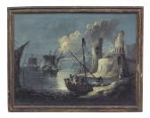 ANTONIANI Paolo Maria 1735-1807,Marina con figure, velieri e rovine,Meeting Art IT 2018-09-22