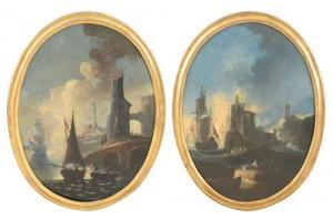 ANTONIANI Paolo Maria 1735-1807,Paesaggi marini con velieri e figure,Meeting Art IT 2021-11-13