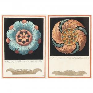 ANTONINI Carlo 1749-1835,Two Architectural Rosette Engravings,Leland Little US 2021-06-24