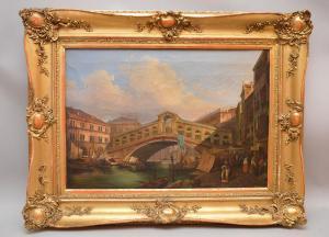 ANTONIOLI Fausto 1814-1882,Ponte di Rialto bridge- Venice,1846,Hood Bill & Sons US 2017-05-23