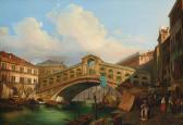 ANTONIOLI Fausto,Venice, a View of the Grand Canal with Rialto Brid,1846,Palais Dorotheum 2021-11-09