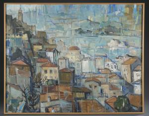 antonis ninos 1912-1996,Greek cityscape,Quinn & Farmer US 2017-06-03