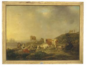 ANTONISSEN Henri Joseph,A river landscape with drovers and cattle,1790,Christie's 2022-07-08