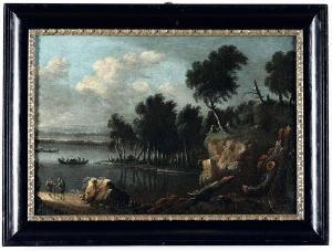 ANTONISSEN Henri Joseph 1737-1794,Paesaggio fluviale,Cambi IT 2021-11-24