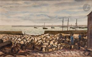 ANTRAL Louis Robert 1895-1939,Île de Sein, pêcheurs et casiers à homard dans le ,Ader FR 2023-10-27