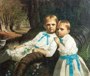 ANTROBUS John 1837-1907,TWO CHILDREN,1885,Garth's US 2019-01-12