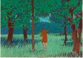 ANZALONE William 1926,Lady Walking through the Woods,c.1980,Heritage US 2017-06-12