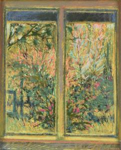 ANZALONE William 1926,View of Flowering Plants through a Window,Simpson Galleries US 2020-02-15