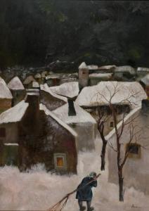 ANZIL Giovanni Toffolo 1911-2000,Neve a Chialminis,1988,ArteSegno IT 2015-11-07