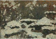 Aoki Shigeru,Garden under snow,1909,Mainichi Auction JP 2021-10-30