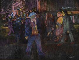 AOUAD Farid 1924-1982,PARIS, PASSANTS DANS LA RUE,Cornette de Saint Cyr FR 2021-10-27