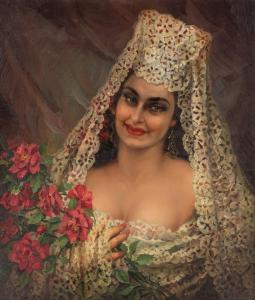 APESTEGUIA Efren 1900-1970,Portrait of a Bride in Lace Headdress,Shapiro Auctions US 2019-07-13