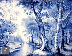APOL LOUIS,blue and white wooded landscapes,19th Century,Fieldings Auctioneers Limited 2021-08-19