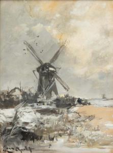 APOL Louis Francis Henri 1850-1936,A windmill in winter,Venduehuis NL 2023-11-16