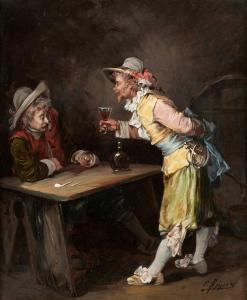 APPERT Eugène 1814-1867,Conversation dans la taverne,Horta BE 2024-04-22
