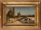 APPIAN Adolphe 1818-1898,Vaches en bord de rivière,1830,Osenat FR 2020-03-15