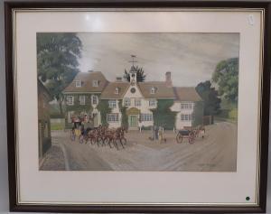 APPLEYARD Joseph 1908-1960,Hind's Head Hotel, Aldermaston, with coach and hor,Wotton GB 2022-01-25