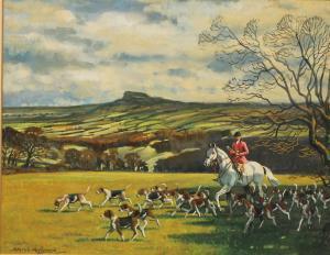 APPLEYARD Joseph 1908-1960,Master and Foxhounds, Arnesdale Crag ne,Bamfords Auctioneers and Valuers 2023-01-19