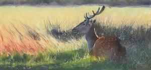 APPS Paul 1958,Deer before a landscape,Eastbourne GB 2022-01-26