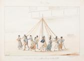 ARAGO Jacques Étienne Vic 1790-1855,Danse du bâton habillé, à Agana, ,1819,Baron Ribeyre & Associés 2017-11-22