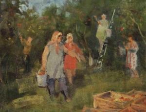 ARAKCHEYEV Boris Vladimirovich 1926,Collecting Apples,1959,Whyte's IE 2009-12-07