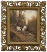 ARBO Peter Nicolai 1831-1892,Horseman with huntingdogs 1884,1884,Grev Wedels NO 2008-05-26