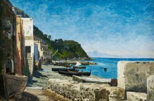 ARBORELIUS Olof 1842-1915,Vy från Capri med Vesuvius i bakgrunden,Uppsala Auction SE 2021-06-15
