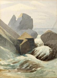 ARBUTHNOT Malcolm 1874-1967,waves on the rocks,Charterhouse GB 2020-10-01