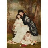 ARCHER James 1823-1904,A FAMILY PORTRAIT OF MOTHER AND TWO DAUGHTERS,1874,Lyon & Turnbull 2018-12-06