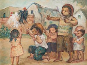 Archibald LANGDOWN Amos 1930-2006,Children with Catapults,Strauss Co. ZA 2024-03-11