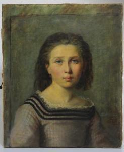 ARCHINARD F,Portrait de jeune femme aux yeux bleus,1863,Ruellan FR 2014-02-22