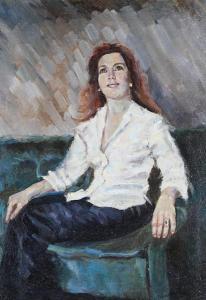 ARCIELLO DON RICCARDO,Ritratto di signora con anello di smeraldo,1960,Casa d'Aste Arcadia 2021-04-28