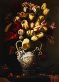 ARCURI FRANK 1945,Still life of tulips in a blue and white ,2002,Bellmans Fine Art Auctioneers 2021-11-16