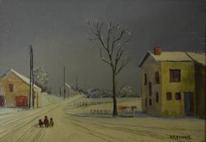 ARDENNE Lucien 1914,Paysage de neige avec trois enfants,Etienne de Baecque FR 2017-10-19