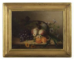ARENDSEN Arentina Hendrica,Still Life of Peaches, Grapes and Apricots,New Orleans Auction 2018-10-13
