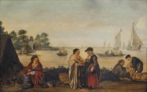 ARENTSZ Arent Cabel 1586-1635,A river landscape,1585,Christie's GB 2016-11-15