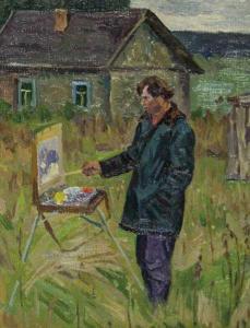 ARESTOV Ivan Nikolayevich 1917-1993,Painting en Plein Air,1985,Whyte's IE 2009-12-07