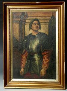 arger norah,Portrait of a medeavil knight wearing body armour,1911,Tring Market Auctions 2009-05-30