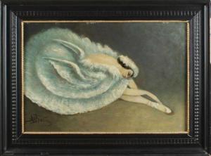 ARIE VAN HATTEM 1860-1924,ballet dancer dying swan,Twents Veilinghuis NL 2017-04-14