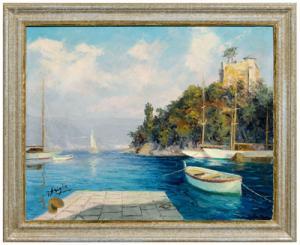 ARIGLIA G,Italian coastal scene with boats,Brunk Auctions US 2009-01-03