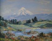 ARIS Bernard 1887-1977,Mt Egmont from Barrett's Lagoon,1958,International Art Centre NZ 2014-02-27